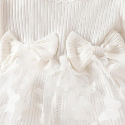 Baby Mädchen Kleid Langarm Neugeborene Baby Kleidung Rüschen Tüll Kleid Prinzessin Tutu Rock für 6 Monate - 3 Jahre