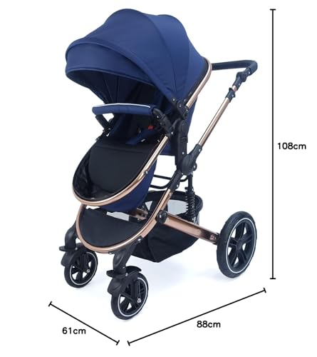 Pixini Neyla Combi Pushchair with Accessories (3-in-1 Set with Baby Seat Black/Black)