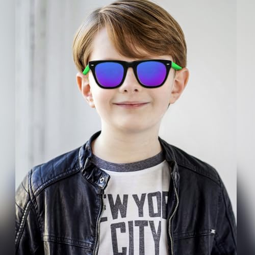 TUONYIS 3 Stück Kinder-Sonnenbrillen für Jungen, klassischer Stil, Retro-Sonnenschutz, Augenbrille, Kleinkind, Kinderbrille, UV400-Schutz, Uni für Jungen und Mädchen