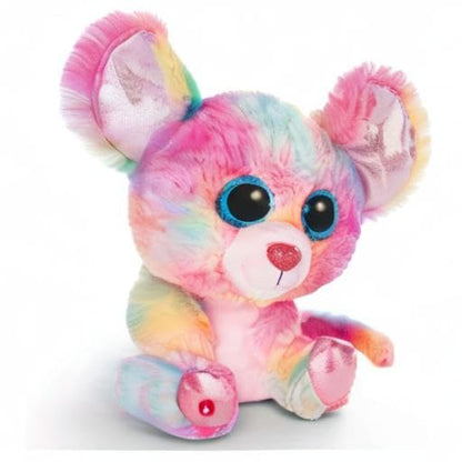 NICI Glubschis: Das Original – Waschbär Clooney 25 cm – Kuscheltier Augen – Flauschiges Plüschtier mit großen Glitzeraugen – Schmusetier für Kuscheltierliebhaber – 45569