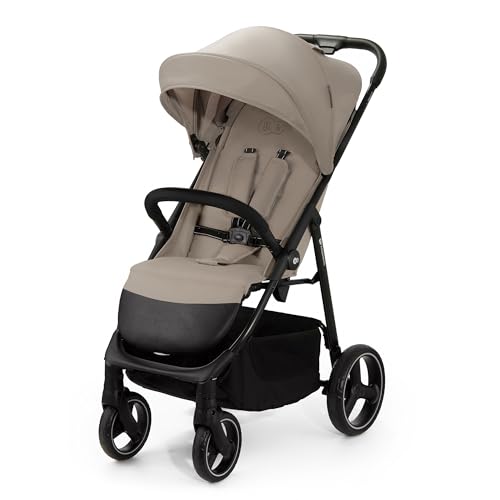 Kinderkraft TRIG 3 Kinderwagen, Kinderbuggy, Liegewagen, Sportwagen, Buggy, Zusammenklappen, Breite und tiefe Sitz, mit Liegeposition, 4 Rad Dämpfung, Große Dach, 5-Punkt-Gurt, bis zu 25 kg, Beige - Meloni2