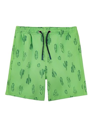CALBOUNT Boys' Swimming Shorts Printed Quick Dry Swim Shorts with Inner Shorts 