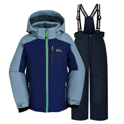 SMONTY SNOWER Boys' Snowsuit with Removable Hood, Ski Suit, Extra Warm, Winter Suit