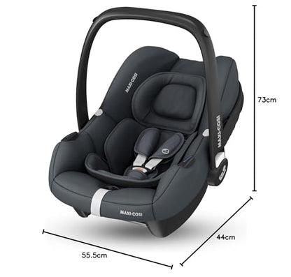 Maxi-Cosi CabrioFix i-Size, Babyschale, 0–12 Monate, max. 12 kg, leichter i-Size Kindersitz (3,2 kg), Sonnenverdeck, gepolsterter Sitz, für viele Maxi-Cosi Kinderwagen, Essential Green - Meloni2