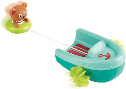 Hape Schlauchboot mit Rückziehmotor | Badewannenspielzeug, ab 18 Monaten