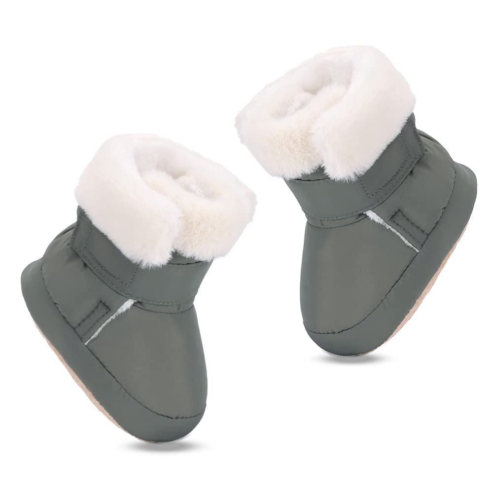 LACOFIA Baby Boys Girls Winter Shoes Baby Winter Boots with Non-Slip Soft Sole Crawling Shoes