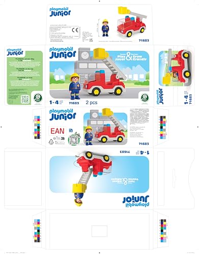 PLAYMOBIL Junior Heroes of Everyday Life Sustainable Toy for Children from 1 Year Including Doctor, Firefighter and Policeman, 71692