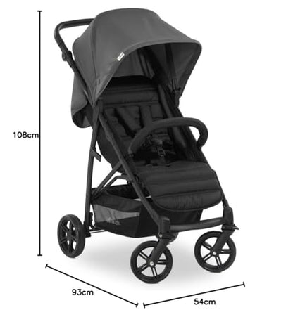 hauck Rapid 4, Grey - Pushchair from Birth up to 22 kg, Plastic Wheels, Compact & One Hand Folding, Height-Adjustable, Fully Reclining