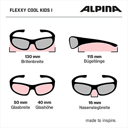 ALPINA FLEXXY COOL KIDS I - Flexible und verspiegelte Sportbrille für Kinder, Beschlagfrei, besonders bruchsicher, mit UV-A-, B- & -C-Schutz
