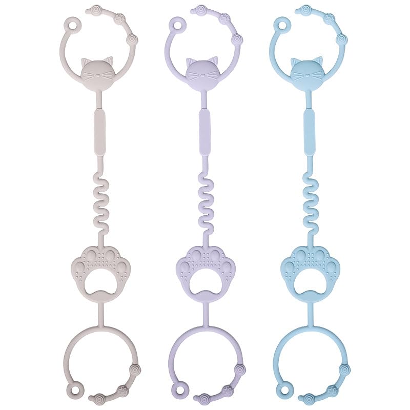 Schnullerkette aus Silikon,Schnullerband für Babys MäDchen und Junge,BPA-frei Sicherheitsgurte für Spielzeug,Einteiliger Schnullerhalter und Beißringspielzeug,2er-Pack (Leopard + Khaki)