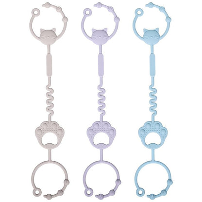 Schnullerkette aus Silikon,Schnullerband für Babys MäDchen und Junge,BPA-frei Sicherheitsgurte für Spielzeug,Einteiliger Schnullerhalter und Beißringspielzeug,2er-Pack (Leopard + Khaki)