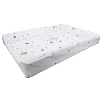 babyCalin Luxury Star Wickelauflage Dunkelgrau 50 x 70 cm - Mit aufgedruckter Maßtabelle