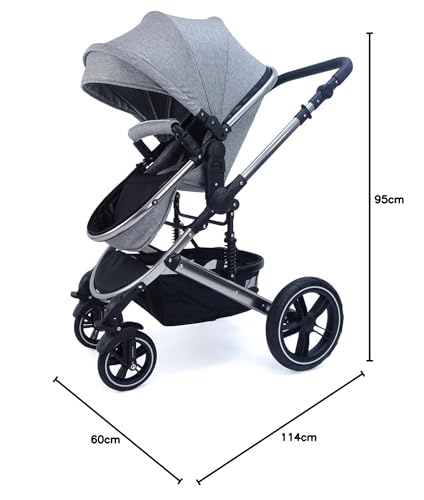 Pixini Neyla Combi Pushchair with Accessories (3-in-1 Set with Baby Seat Black/Black)