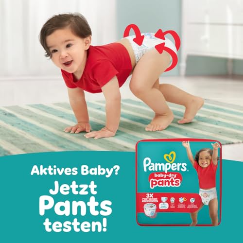 Pampers Baby-Dry Size 3, 222 Nappies, 6 kg - 10 kg, Up to 100% Leak Protection & Comfort All Night