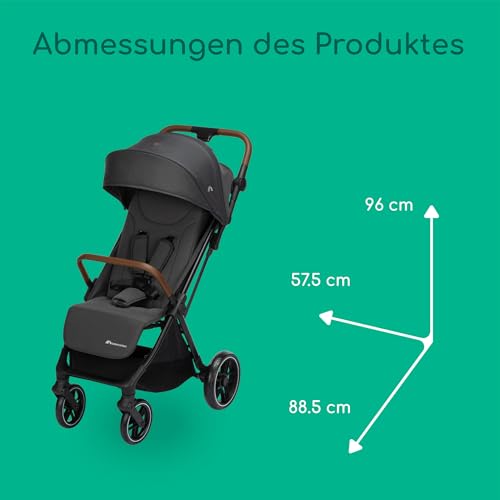 Bebeconfort Indra Stroller, 0-4 Years (22 kg), Quick Automatic Folding Pushchair, Integral Suspension, Small Folding, Flat Reclining Position, Car Seat Compatible, Mineral Graphite