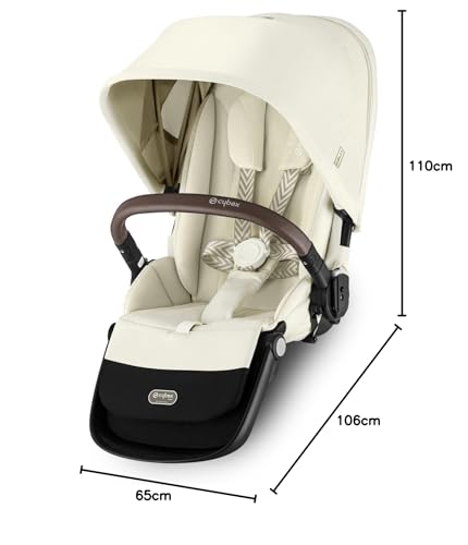 CYBEX Gold Kinderwagen e-GAZELLE S, Ab Geburt bis ca. 4 Jahre, Max. 22 kg (Single-Modus) / 2x 22 kg (Duo-Modus), All-in-1-System mit E-Antrieb und 20+ Konfigurationen, Stone Grey