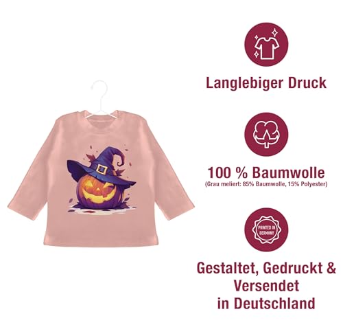 Shirtracer - Baby Long Sleeve Shirt - Babies - Scary Pumpkin | Scary Witch Pumpkin | Scary Pumpkin | Spooky Pumpkin | Pumpkin Face Halloween