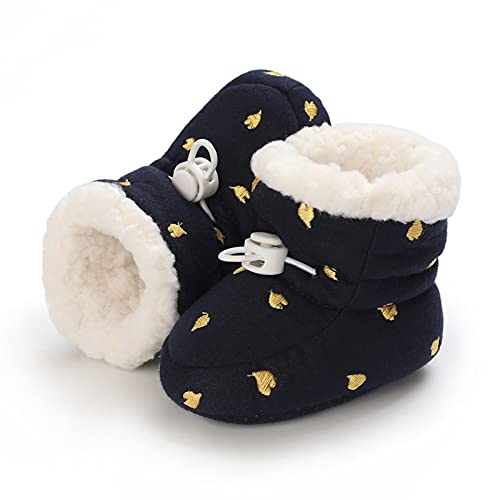 Tolaler Baby Newborn Fleece Booties Unisex, Thickened Lining, Warm Baby Winter Shoes, Adjustable Non-Slip with Soft Sole, Baby Booties/Everyday Wear (0–18 Months)