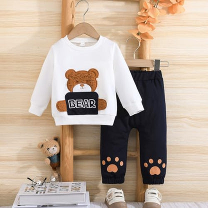 Kleinkind Baby Jungen Outfit Farbblock Brief Druck Sweatshirt Top + Einfache Hose Baby Herbst Frühling 2-teilige Kleidung Set