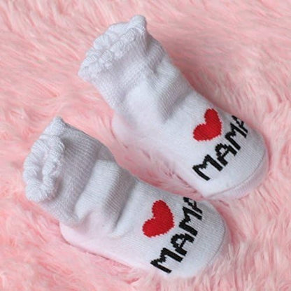 Distinct® Baby Baumwollsocken Süße Socken Ich liebe Mama + Ich liebe PaPa Neugeborenes Kleinkind Baby Sock Jungen Mädchen Cotton kleine Söckchen Geschenk (2 Paar)