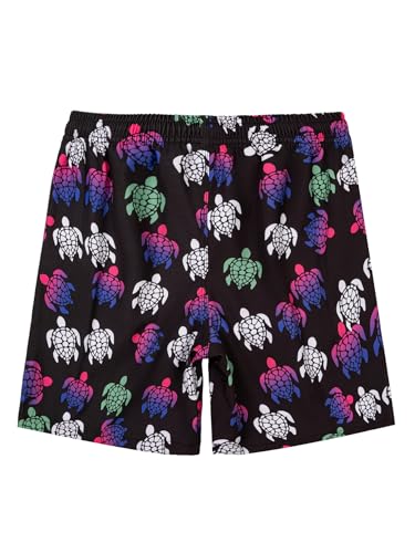 CALBOUNT Boys' Swimming Shorts Printed Quick Dry Swim Shorts with Inner Shorts 