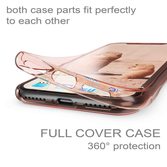 NALIA 360 Grad Hülle kompatibel mit iPhone XS X, Glitter Handyhülle Full Cover vorne & hinten Doppel-Schutz, Dünnes Ganzkörper Case Silikon, Transparenter Displayschutz & Rückseite