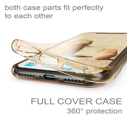 NALIA 360 Grad Hülle kompatibel mit iPhone XS X, Glitter Handyhülle Full Cover vorne & hinten Doppel-Schutz, Dünnes Ganzkörper Case Silikon, Transparenter Displayschutz & Rückseite