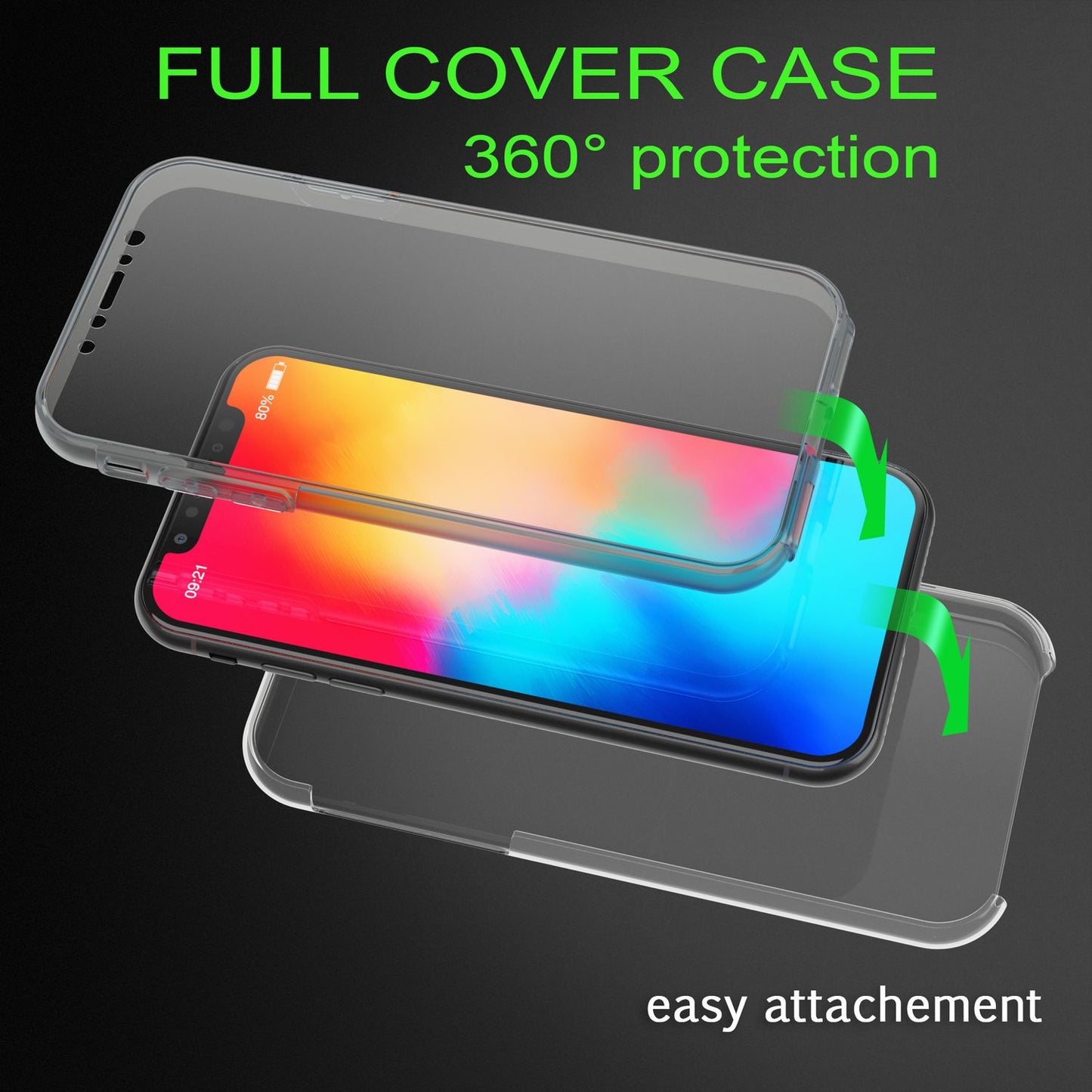 NALIA 360° Hülle für iPhone X / XS – Vorne & Hinten Schutz – 360GUARD (Full-Body Case) – Marke aus Berlin