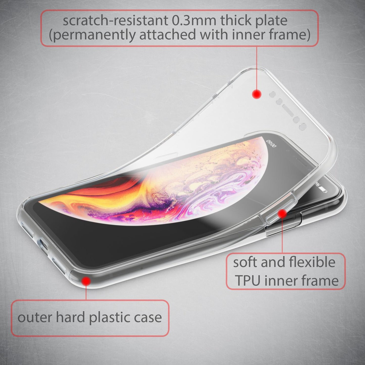 NALIA 360° Hülle für iPhone XR – Vorne & Hinten Schutz – 360GUARD (Full-Body Case) – Marke aus Berlin