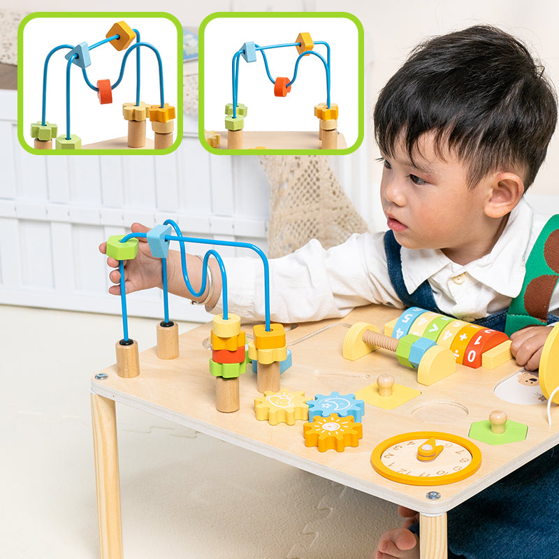 Montessori Beschäftigung Board - Lernspielzeug mit Tisch für Kinder ab 1 Jahr