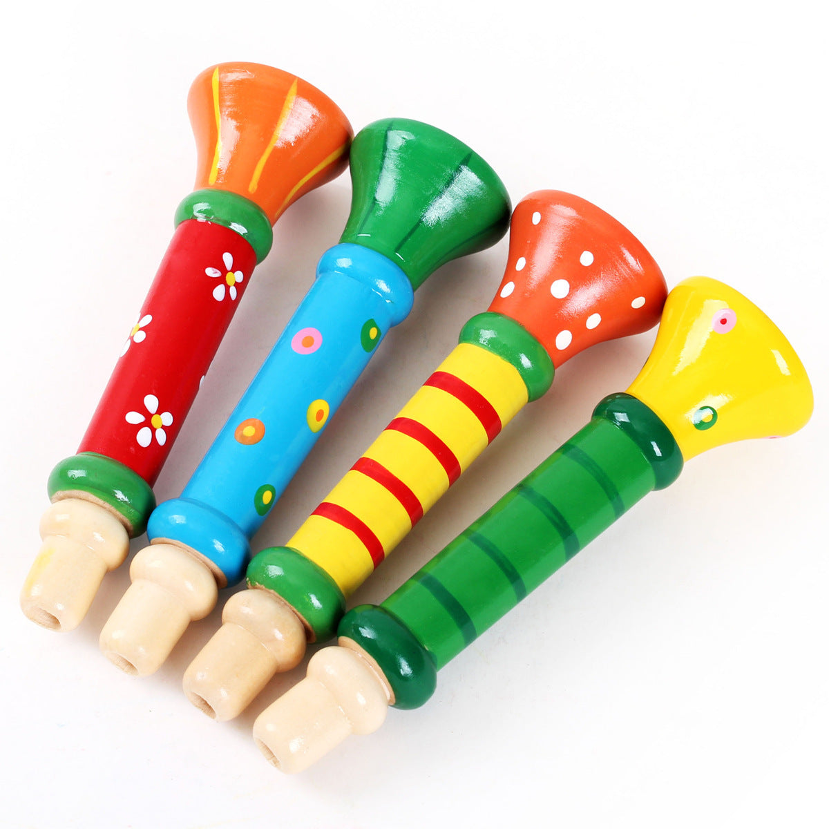 Kleine Kindertröte Trompete aus Holz für Kinder ab 3 Jahre – Blasinstrument im Harmonika-Stil