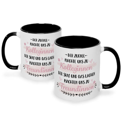 Bedruckte Tasse mit Spruch Der Zufall machte uns zu Kolleginnen