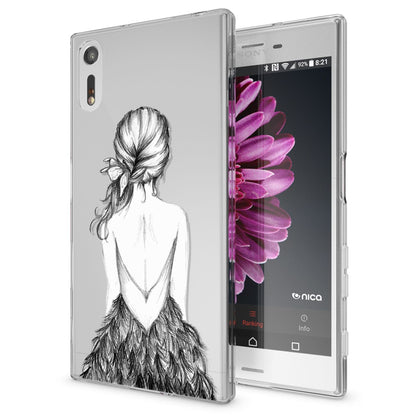 NALIA Handyhülle kompatibel mit Sony Xperia XZ, Slim Silikon Motiv Case Phone Cover Crystal Schutzhülle Dünn Durchsichtig, Etui Handy-Tasche Transparent Backcover Bumper