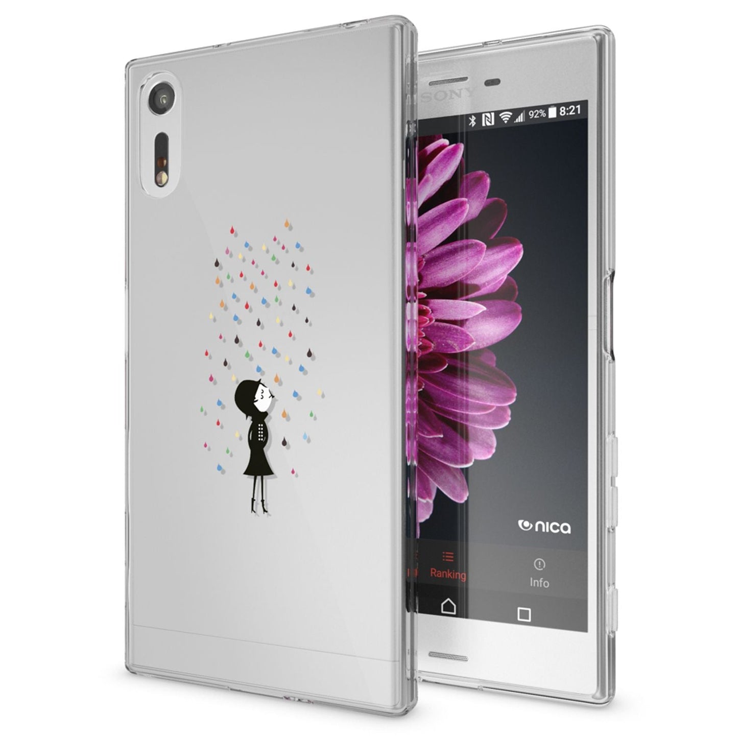 NALIA Handyhülle kompatibel mit Sony Xperia XZ, Slim Silikon Motiv Case Phone Cover Crystal Schutzhülle Dünn Durchsichtig, Etui Handy-Tasche Transparent Backcover Bumper