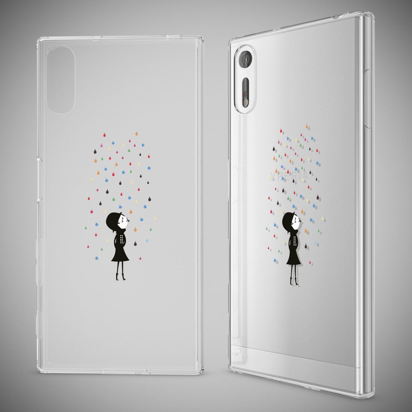 NALIA Handyhülle kompatibel mit Sony Xperia XZ, Slim Silikon Motiv Case Phone Cover Crystal Schutzhülle Dünn Durchsichtig, Etui Handy-Tasche Transparent Backcover Bumper