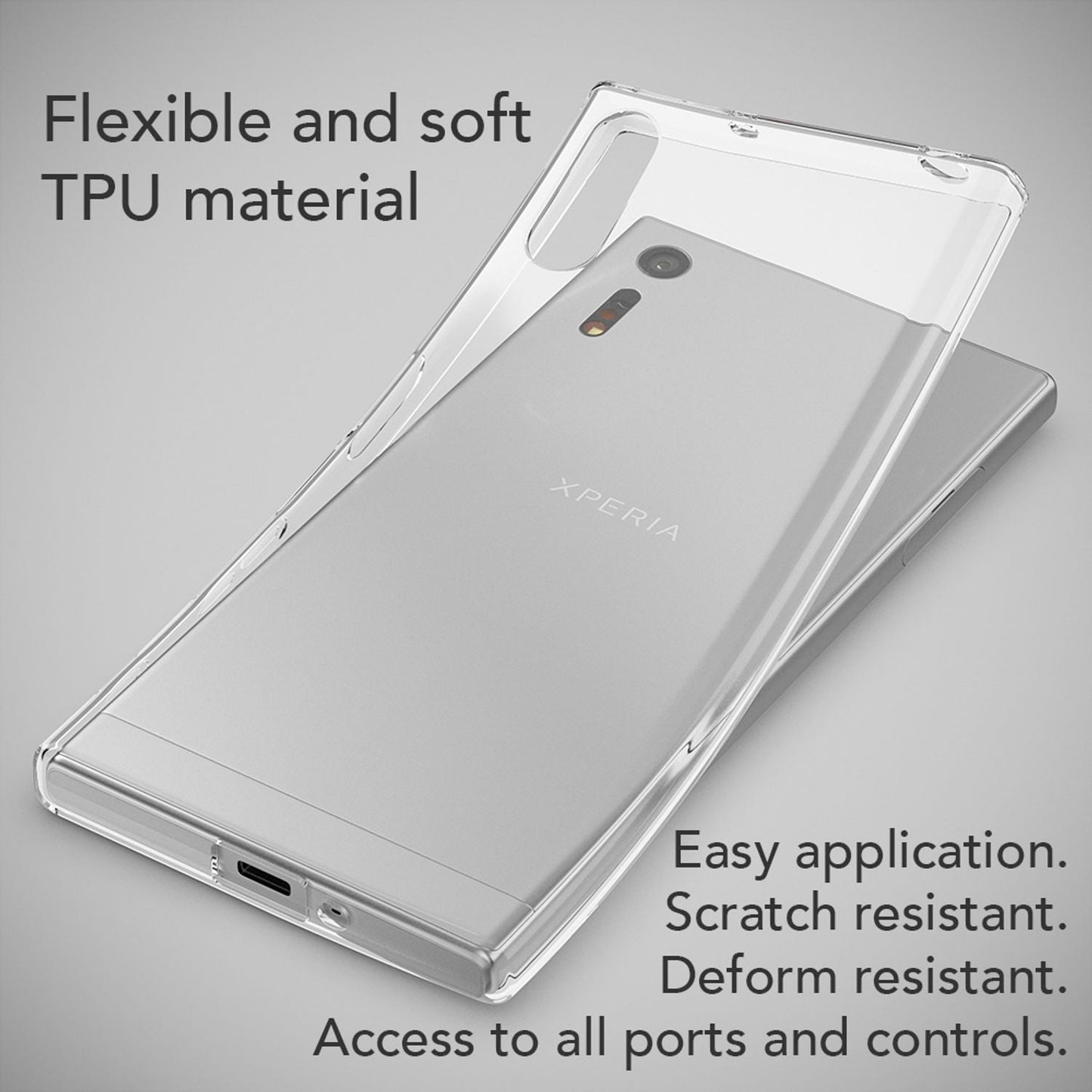 NALIA Handyhülle kompatibel mit Sony Xperia XZ, Slim Silikon Motiv Case Phone Cover Crystal Schutzhülle Dünn Durchsichtig, Etui Handy-Tasche Transparent Backcover Bumper