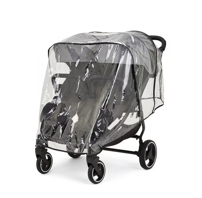 Venus Max Doppel kinderwagen - geeignet von Geburt bis 15 kg (ca. 3 Jahre), kompakter, leichter, faltbarer Zwillingskinderwagen, inklusive Regenschutz und Fußwärmer (Schwarz)