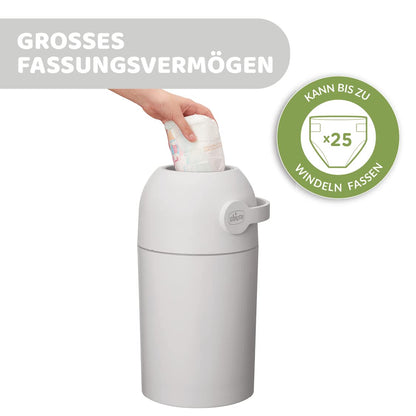 Chicco Windeleimer Odour Off, geruchsdichtes System, platzsparender Baby Windeleimer mit Deckel, einfach zu benutzen und zu reinigen, Ohne Nachfüllkassetten, funktioniert mit herkömmlichen Tüten