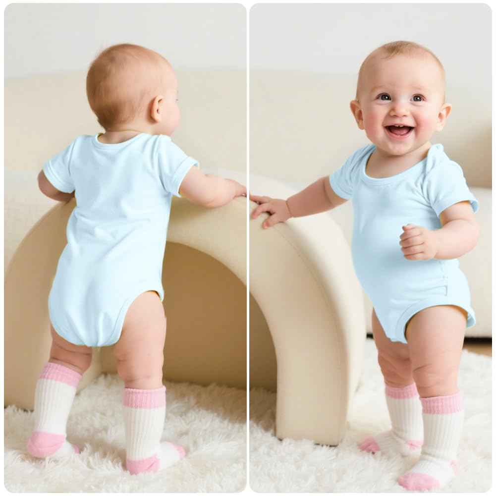Vicloon Baby Bodysuit Short Sleeve Unisex Baby Set Short Sleeve Bodysuits Made of 100% Super Soft Cotton, Baby Bodysuit with Press Studs for Newborn Baby Boys and Girls 0-3 m/3-6 m/6-9 m/9-12 m