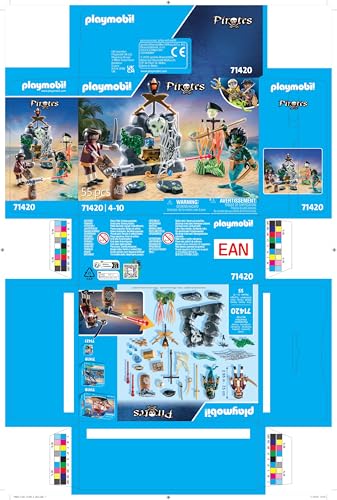 PLAYMOBIL | Pirates | Gefahr durch Riesenhai | Piratenspielzeug | Spielzeugfiguren | Spielzeug für Kinder ab 4 Jahren | 71793