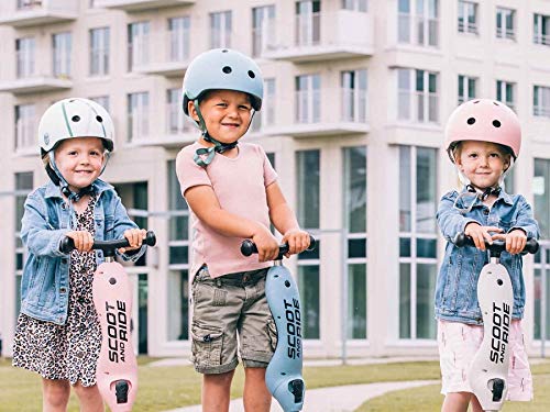Scoot and Ride Babyhelm mit verstellbaren Trägern, Mattes Finish, Größen XXS, inklusive LED-Sicherheitslicht und weicher Fleece-Polsterung für zusätzlichen Schutz