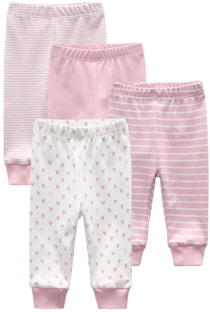 Kiddiezoom Unisex Babyhose für Mädchen Jungen Baby Jogginghose, 4er-Pack