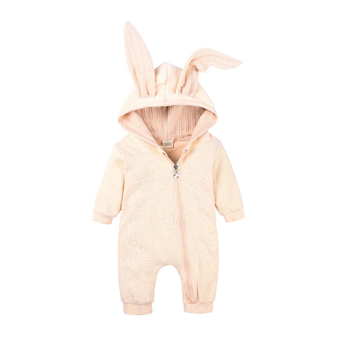 Kleinkind Baby Jungen Mädchen Baumwolle Strampler Langarm Mit Kapuze Reißverschluss Overall Body Baby Herbst Kleidung Pyjamas Outfit
