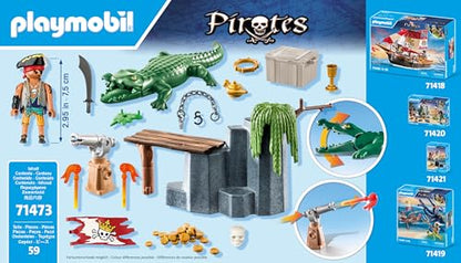 PLAYMOBIL | Pirates | Gefahr durch Riesenhai | Piratenspielzeug | Spielzeugfiguren | Spielzeug für Kinder ab 4 Jahren | 71793