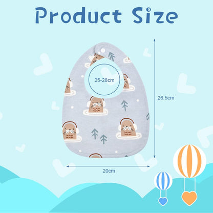 Vicloon Baby Bibs, 8 Pack Soft Absorbent and Waterproof Bibs Dribble Bibs Burp Cloths Baby with Snap Fastener for Baby Boys and Girls Toddlers 