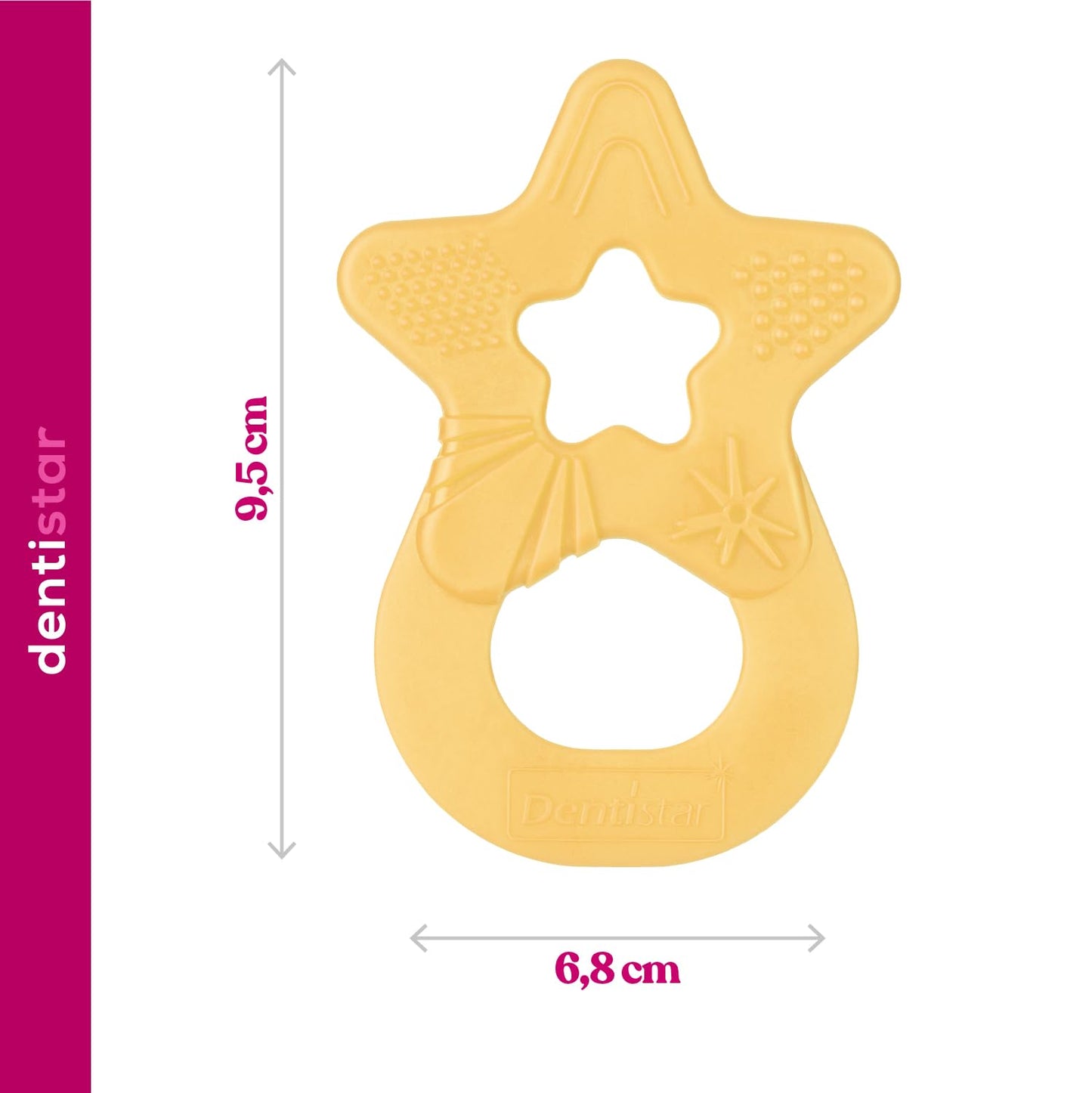 Dentistar Beißring 2er-Set – Teether für Babys & Kleinkinder ab 3 Monate – Baby Beißring mit Griff aus weichem Material zur Zahnungshilfe & Massage – Made in Germany – Pink & Lila