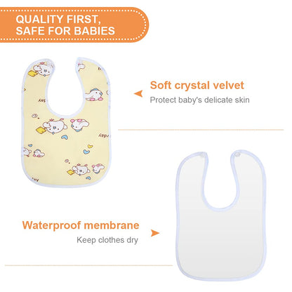 Vicloon Baby Bibs, 10 Pack Soft Absorbent and Waterproof Bibs Dribble Bibs Burp Cloths Baby with Snap Fastener for Baby Boys and Girls Toddlers 
