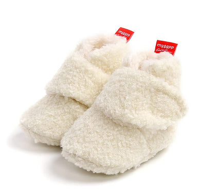 Sehfupoye Toddler Baby Boys Girls Cotton Booties Shoes Striped Soft Sole Newborn First Hiking Shoes Warm Fleece Boots 0-18M