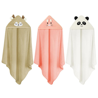 Aolso Hooded Towel Baby, 80 x 80 cm Baby Towel Hood, Baby Wash Cloth, Coral Fleece Baby Towel with Hood for Newborns, Soft and Super Absorbent, Unisex (Grey Elephant)