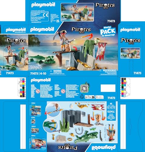 PLAYMOBIL | Pirates | Gefahr durch Riesenhai | Piratenspielzeug | Spielzeugfiguren | Spielzeug für Kinder ab 4 Jahren | 71793